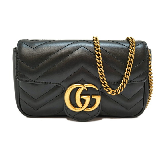 Gucci Super Bag Gold Leather Quilted Black - Picture 1 of 15